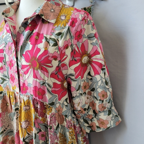 Natural Life Rebecca Midi Dress Vintage Floral Pink M - Picture 9 of 16